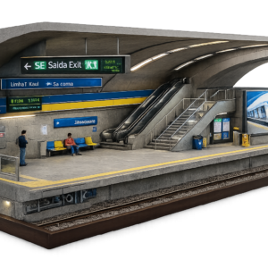 Estação em miniatura do Metrô de SP