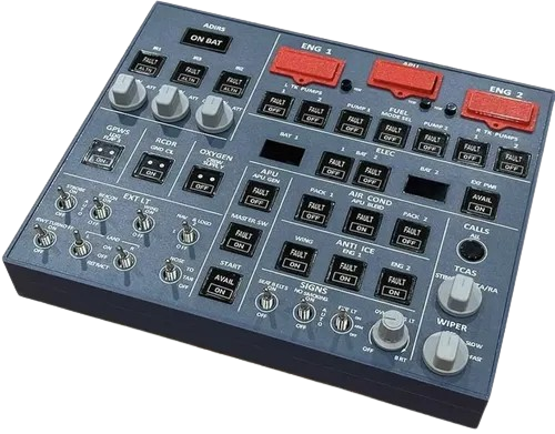 Painel de botões para cockpit